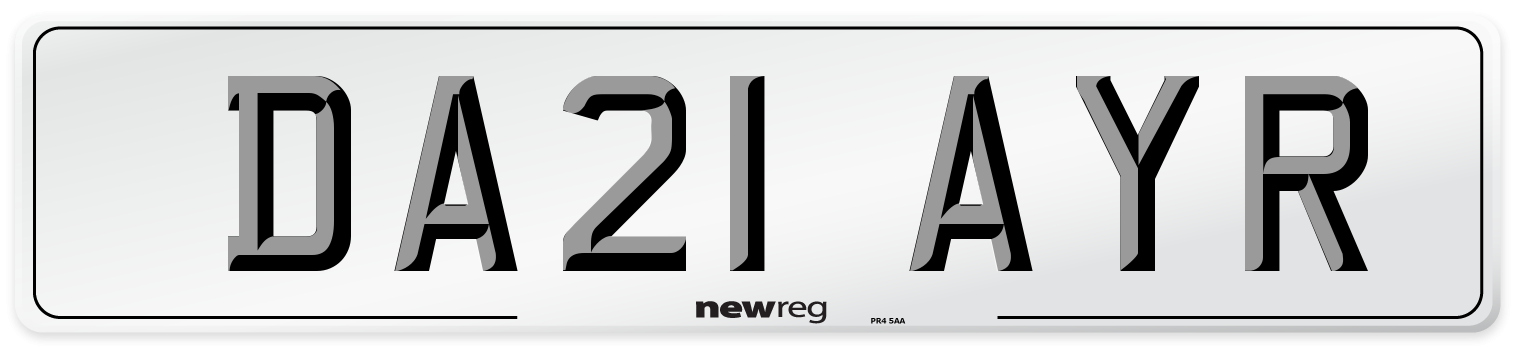 DA21 AYR Number Plate from New Reg